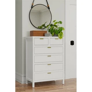 Alpine Furniture Carmel 6-Drawer Contemporary Wood Chest in White - Picture 1 of 5