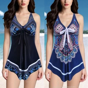 New Women Tankini Swimdress Swimsuit Beachwear Push Up Swimwear Plus Size - Picture 1 of 19