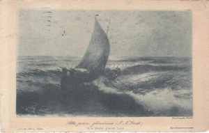 ART - A. Fusetti Publisher, Fishing, Full Moon, L. N. Gradi 1924 - Picture 1 of 2