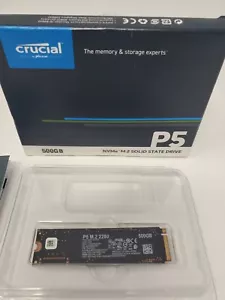 Crucial P5 500GB 3D NAND NVMe PCIe M.2 SSD, 3400MB/s Read, 3000MB/s Write - Picture 1 of 7