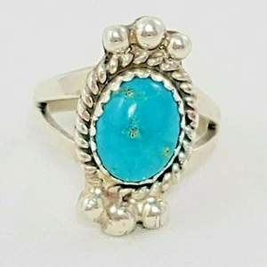 Sterlingsilber & Türkis Ring von Navajo Künstler Lenora Begay Damen Größe 3,375 - Bild 1 von 11