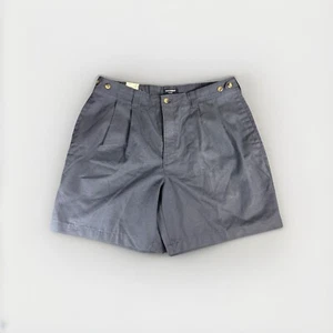 Dockers Khakis Navy Blue Shorts 38” Waist 100% Cotton Vintage 90s NWT Pleated - Picture 1 of 6