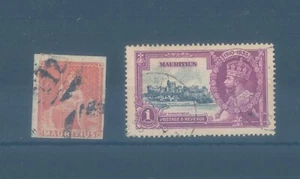 Estampillas MAURICIO usadas tempranas (CV $125 EUR110) - Imagen 1 de 3