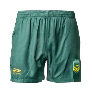 Australian Kangaroos 2024 ARL Players Green Training Shorts Sizes S-7XL! - Picture 1 of 4
