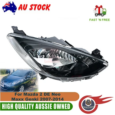 For Mazda 2 DE Neo Maxx Genki Sport Right Head Light Lamp Black 2007-2014 - image 1 of 4