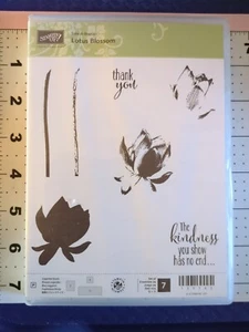 Juego de estampillas usadas flor de loto acrílico 139143 pétalos tallo estanque yoga - Imagen 1 de 4