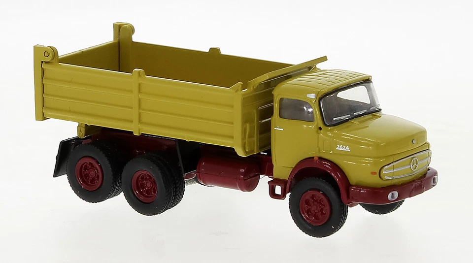 BREKINA 81152 Mercedes LAK 2624 Ribaltabile Giallo Scuro, 1970, H0, Nuovo 2022 - Immagine 1 di 1