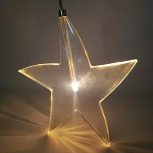 Ikea Glansa 11" Hanging Christmas Clear Acrylic Star Indoor Light Lamp Pendant - Picture 1 of 10
