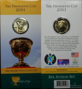 Australia 1 dollar 2011 Presidents cup golf Coin card UNC - Picture 1 of 1