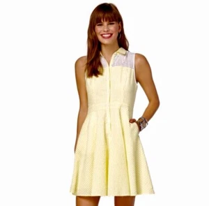 Charming Charlie Gingham & Eyelet Summer Shirt Dress Medium Girlhoodcore - Picture 1 of 8
