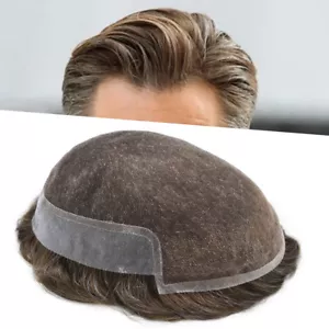 Sistema de reemplazo de cabello toupee para hombre peluca de piel delgada frontal de encaje suizo Pieza para el cabello EE. UU. - Imagen 1 de 73