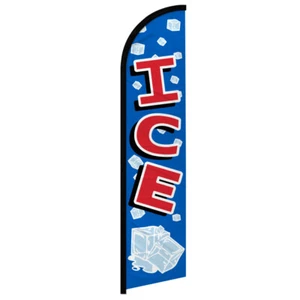 Ice Windless Advertising Swooper Flag Concessions Drinks - Picture 1 of 2