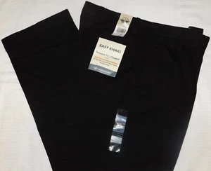 DOCKERS Easy Khaki Pants Relaxed Pleated Stretch No Wrinkles Comfort Waist Black - Picture 1 of 8