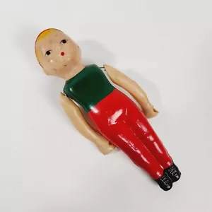 Vintage Zelluloid Turner Junge grün rot Spielzeug Ersatzteil - 5 1/4" - Bild 1 von 7