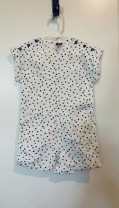 New Baby Gap Cream/Navy Star Patterned Girl’s Shorts Romper, SZ 4 - Picture 1 of 6