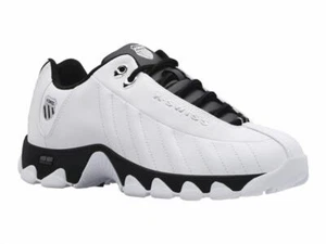 Zapatos de cuero para hombre K-Swiss ST329 CMF 03426-102 blancos negros 100% originales nuevos - Imagen 1 de 7