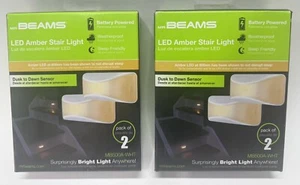 4x Indoor Outdoor Battery Powered Dusk to Dawn Amber Sleep Friendly Guide Lights - Picture 1 of 11