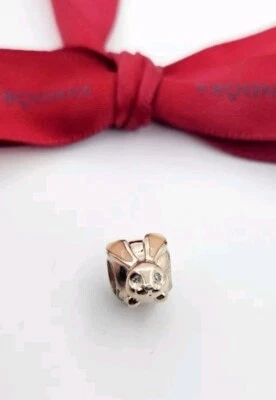 Genuine Pandora ROSE 14k Gold-Plated CUTE BUNNY Pink Enamel Charm #787061EN160 - image 1 of 4