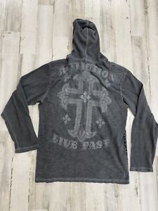 Affliction Live Fast Light Weight Hoodie. Long Sleeve. Y2k. XXL. Distressed