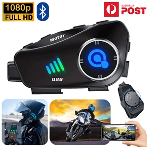 Bluetooth Motorcycle Camera 1080P HD Helmet Headset Motorbike Recorder Intercom - Picture 1 of 16
