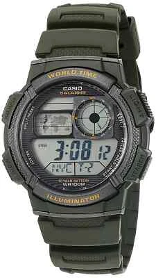 Casio AE1000W-3AV, часы, 5 будильников, хронограф, мировое время, 10-летний аккумулятор - Изображение 1 из 4