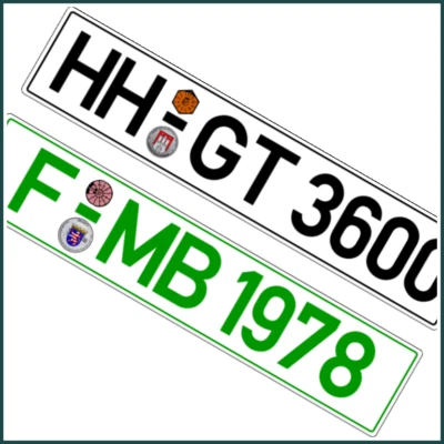 1 Paar BRD Kennz. ( NICHT EU ! ) Modellbau RC 1:5 1:32 1:14 1:16 1:8 1:24 1:32 - Bild 1 von 4