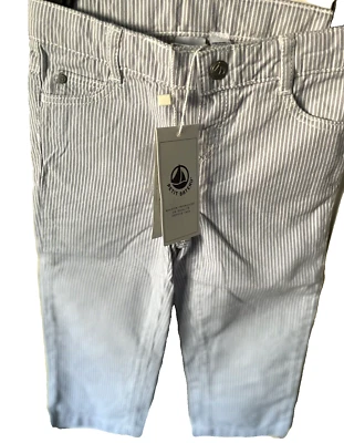 NWT PETIT BATEAU TODDLER BOYS STRIPED BLUE WHITE PANTS Sz18mo ITS A SMALL WORLD - Image 1 of 4