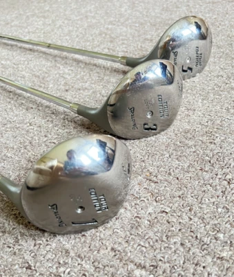 VINTAGE 1985 SPALDING TOUR EDITION METAL WOODS 1,3,5, BIRD AND BALL VERSION - Image 1 of 4