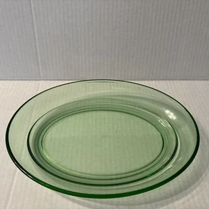 Vintage grün Depression Glas Platte Schüssel Tablett 9,75" Country Brunch keine Risse - Bild 1 von 7