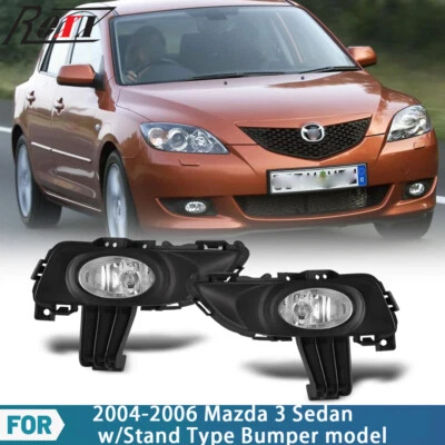 Par de luces antiniebla para Mazda 3 2004 2005 2006 sedán lentes transparentes luces de conducción delanteras Foto 1 de 4