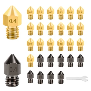 30X MK8 Extruder Nozzle Hardened Steel Brass For Creality Ender 3 V2 Ender 3 Pro - Zdjęcie 1 z 10