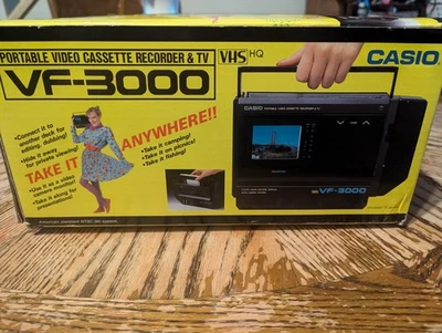 Casio VF-3000 Portable VHS Player  Complete w/box Does need repair  - Image 1 of 4