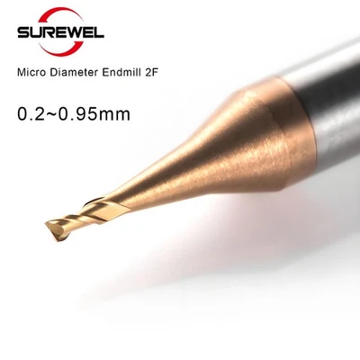 Micro End Mill Carbide CNC Small Mini Machining Cutter 0.2-0.99 Tool for Steel - Image 1 of 4