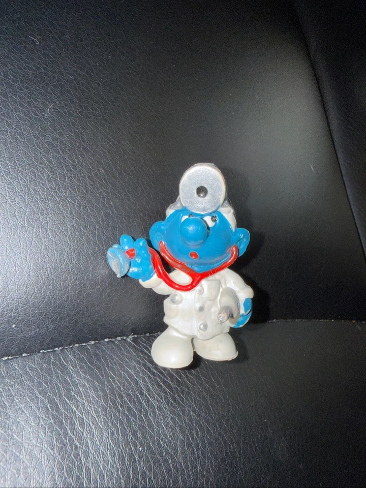 Peyo Smurfs Doctor Smurf Physician Vintage Figure PVC Toy Figurine 1978 #2 - Изображение 1 из 3