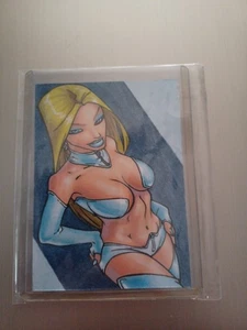 EMMA FROST ORIGINAL SKIZZENKARTE VON Javier Gonzalez - Bild 1 von 4