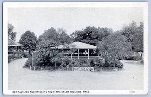1910-20er ALTER PAVILLON TRINKBRUNNEN SALEM WILLOWS MASSACHUSETTS POSTKARTE - Bild 1 von 2