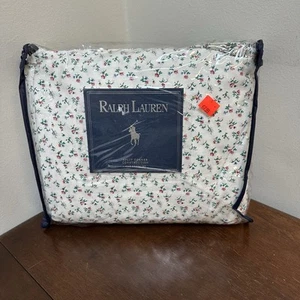 Vintage Ralph Lauren Strand Pflaume Voll Baumwolle Zierlich Blumen Bett Rock Hergestellt USA NEU - Bild 1 von 6