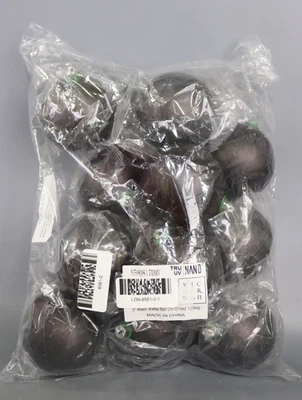 Vickerman 3  Black Matte Ball Ornament  11 per Bag - Image 1 of 3