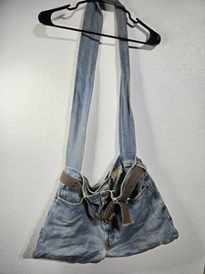 Borsa a mano vintage LEVI 505 denim borsa a tracolla borsa da donna RARA VINTAGE fatta a mano blu - Foto 1 di 12