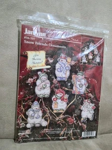 Janlynn Weihnachten Kreuzstich Schnee Freunde Ornamente Neu in Kunststoffsiegel - Bild 1 von 3