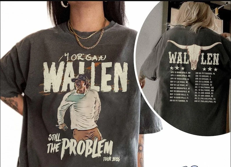 Camisa Morgan Wallen Still The Problem Tour 2026 reimpresión unisex AN65088 Foto 1 de 1