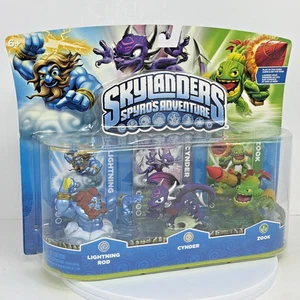 Skylanders Spyro's Adventure 3 Pack Lightning Rod, Cynder, Zook Figure Set NUOVO - Foto 1 di 7