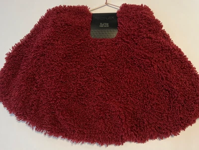 ❤️New Rachel Zoe 56”  Faux Fur Christmas Tree Skirt Maroon Dark Red - Image 1 of 4