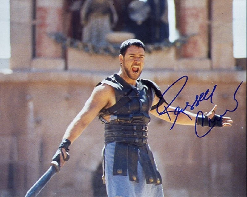SIGNED MOVIE PHOTO *GLADIATOR* RUSSELL CROWE REPRINT AUTOGRAPHED FREE S&H - Image 1 of 1