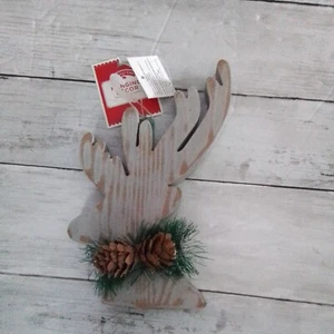 Holiday Time Wood Deerhead Ornament - Picture 1 of 5