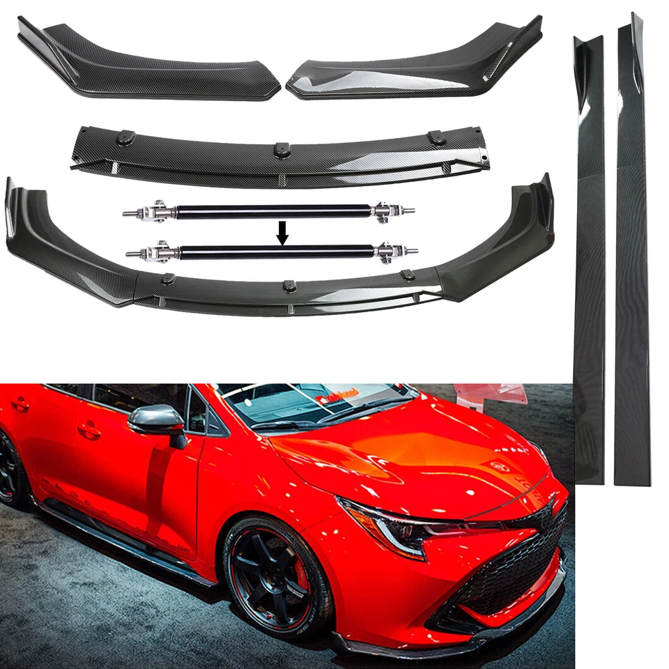 Front Bumper Lip Spoiler Splitter Carbon Fiber Side Skirt For Toyota Matrix 2003 - Image 1 of 4