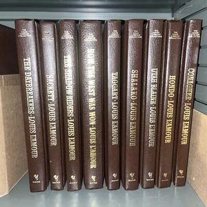 MOVIE & TV LOT Louis L'Amour Leatherette Collection Western 9 Books SACKETT - Picture 1 of 5