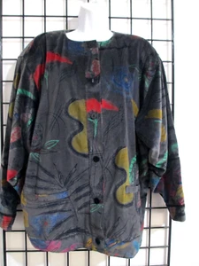 ESCADA / MARGARETHA LEY / GERMANY 🌸 XL (SEE MEASUREMENTS)==VELVET JACKET COAT - Picture 1 of 12