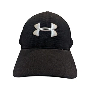 Under Armour Fitted Classic Black w White Hat Cap Youth Medium/Large - Picture 1 of 6