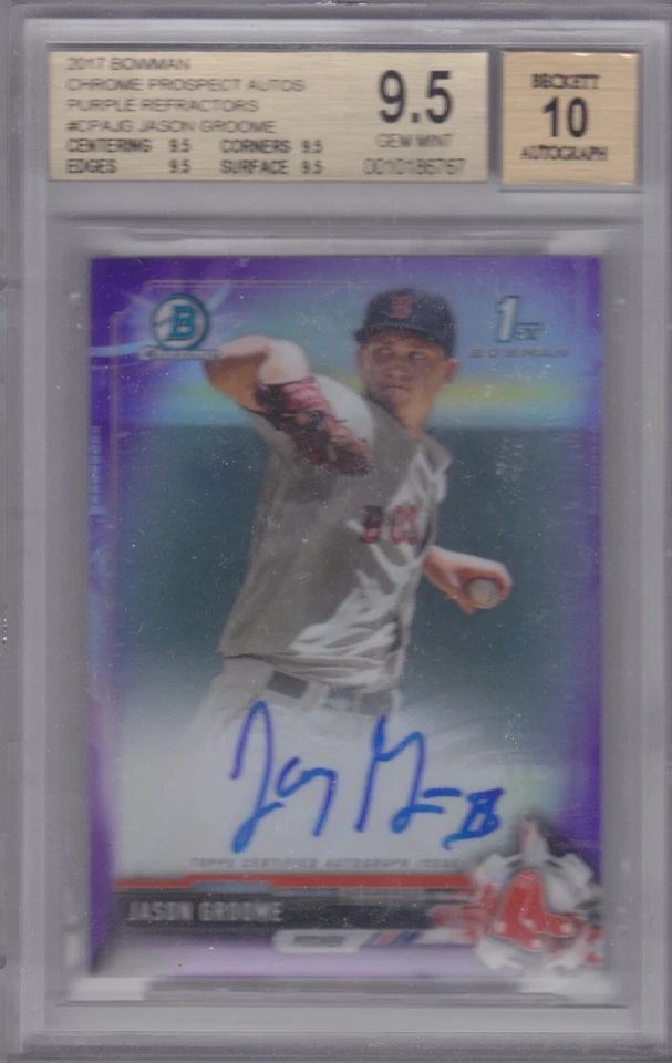 2017 Bowman Chrome Jason Groome Purple Refractor Autograph /250 BGS 9.5 10 Auto - Image 1 of 1